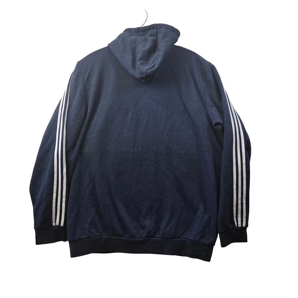 Adidas Mens Colorblock Hoodie Navy 2XL Pullover Sweatshirt‎ Three Stripe